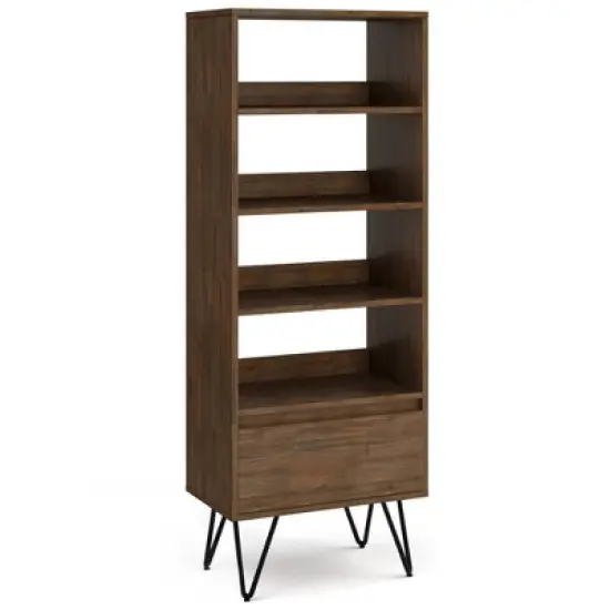 63.8" Saylor Tall Bookcase Rustic Natural Aged Brown - WyndenHall image {1}