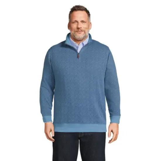 Lands' End Men's Bedford Rib Quarter Zip Sweater image {21}