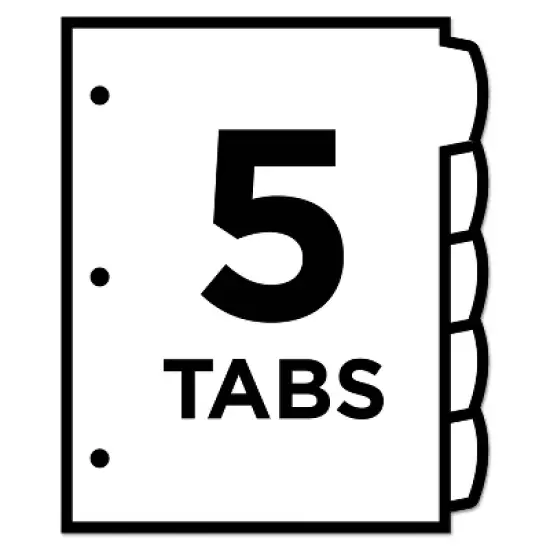 Avery Big Tab White Label Tab Dividers 5-Tab Letter 14434 image {7}