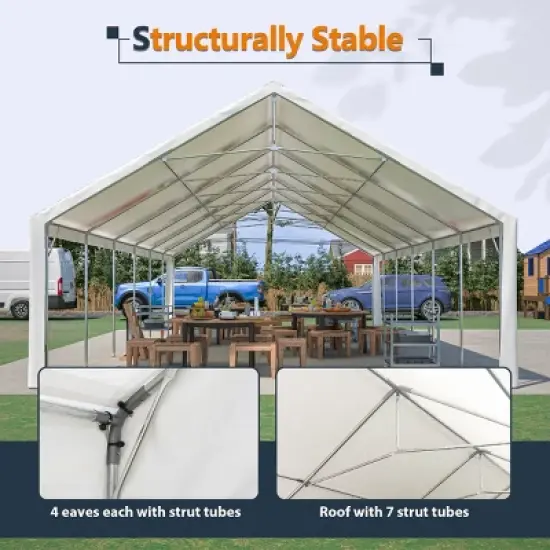 20&times;40 FT Party Tent, Large Wedding Event Shelters with Carry Bags and Removable Sidewalls, Commercial Tents for Parties-Coolbibila image {3}