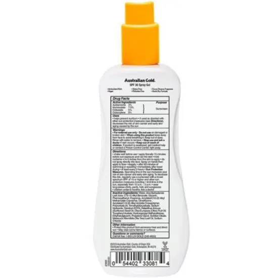 Australian Gold Sunscreen Spray Gel - SPF 30 - 8 fl oz image {1}