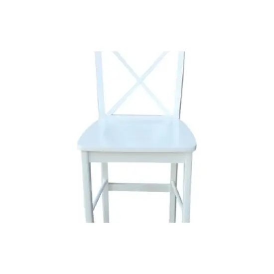 30" X-Back Counter Height Barstool White - International Concepts image {7}