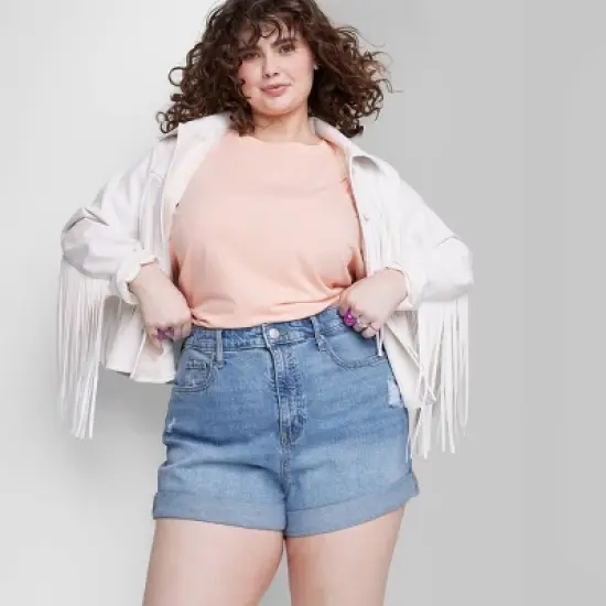 Women's Super-High Rise Rolled Cuff Jean Shorts - Wild Fable&trade; image {5}