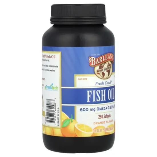 Barlean's Fresh Catch&reg;, Fish Oil, Omega-3 EPA/DHA, Orange, 250 Softgels (300 mg per Softgel) image {3}