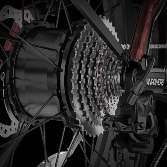 Vanpowers Adult GrandTeton Pro 2.29' Step-Over 750W Hub Motor Electric Bike - Red/Black image {6}