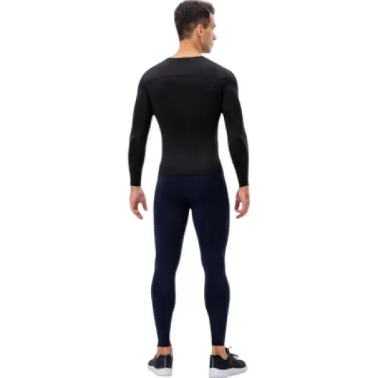 Anna-Kaci Active Men's Long Sleeve Compression Shirt with Crew Neck and Moisture-Wicking Stretch Fabric image {6}