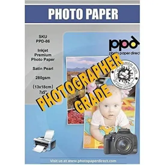 PPD Satin Photo Paper 5x7" 100 sheets 255 gsm for Inkjet Printers image {2}