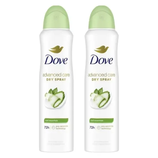 Dove Beauty Advanced Care Cool Essential Dry Spray Antiperspirant & Deodorant Twin Pack - 3.8oz/2ct image {7}