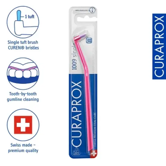 Curaprox CS 1009, Single Tuft Toothbrush for Precision Cleaning around Braces and Implants image {2}