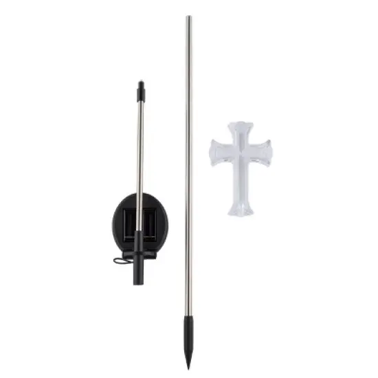 2pk 34" Solar Cross Pathway Lights - Alpine Corporation image {4}