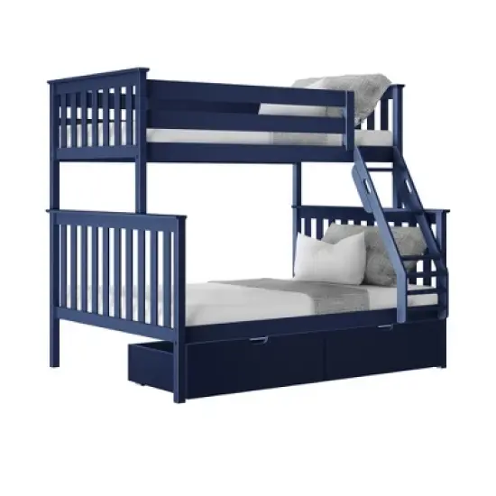 Max & Lily Twin over Full Bunk Bed with Under Bed Storage Drawers image {8}