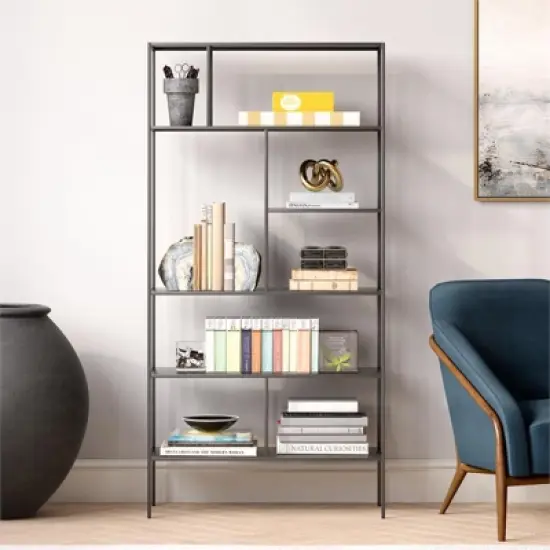 Gunmetal Gray Bookcase - Henn&Hart image {1}
