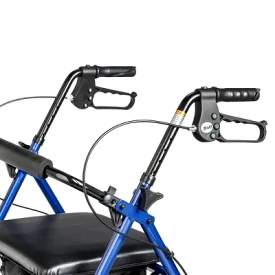 Drive Medical Rollator with 6&Prime; Wheels - Padded Seat, Fold-Up Removable Backrest, Loop Locks - Blue image {7}