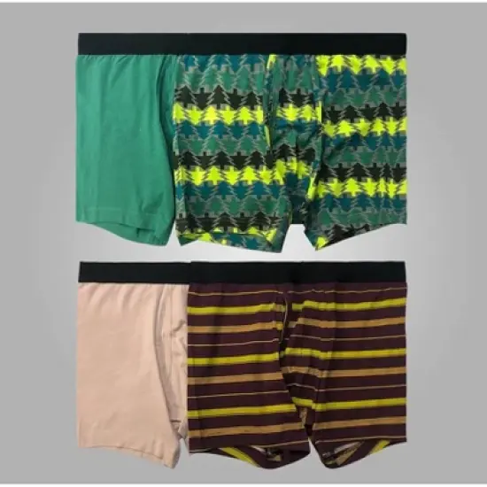 Men's Trees/Solids Boxer Briefs 4pk - Original Use&trade; Green image {9}