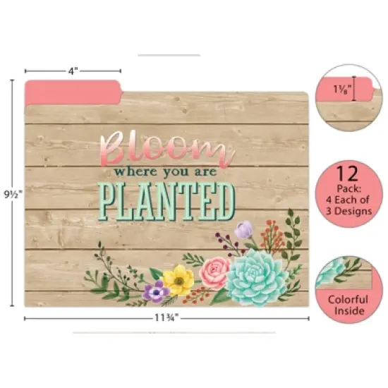 Teacher Created Resources&reg; Rustic Bloom File Folders, 2 Packs image {2}