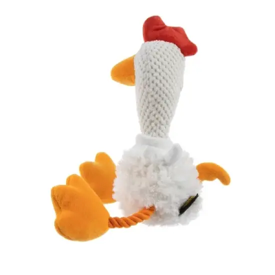 TrustyPup Multi Tug Chicken Dog Toy - White - L image {3}