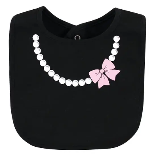 Hudson Baby Infant Girl Cotton Bib and Headband, Toile, 0-6 months image {4}