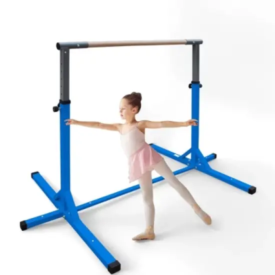 NAYSAYE Exercise Trainer Gymnastics Bar for Kids Adjustable Height for Home Play and Training, Blue, 52.56"*21.85"*5.51" image {5}