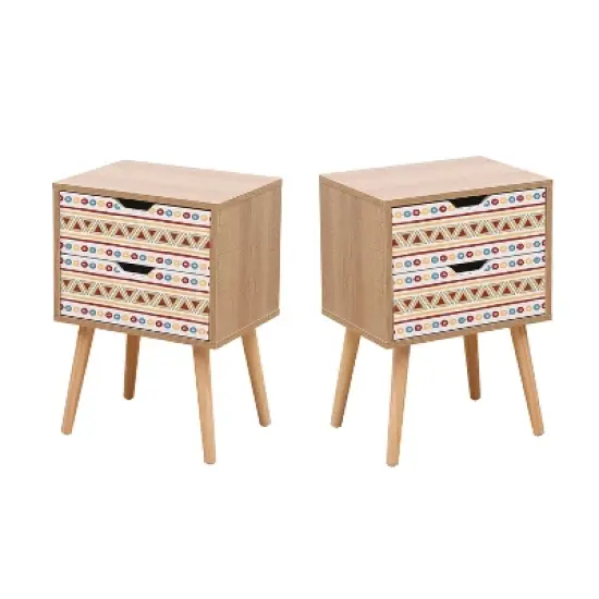 （Set of 2）Organnice End Side Table Nightstand image {8}