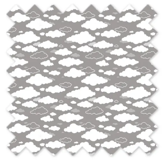 Bacati - Clouds in the City Gray Clouds Crib/Toddler Bed Skirt image {1}