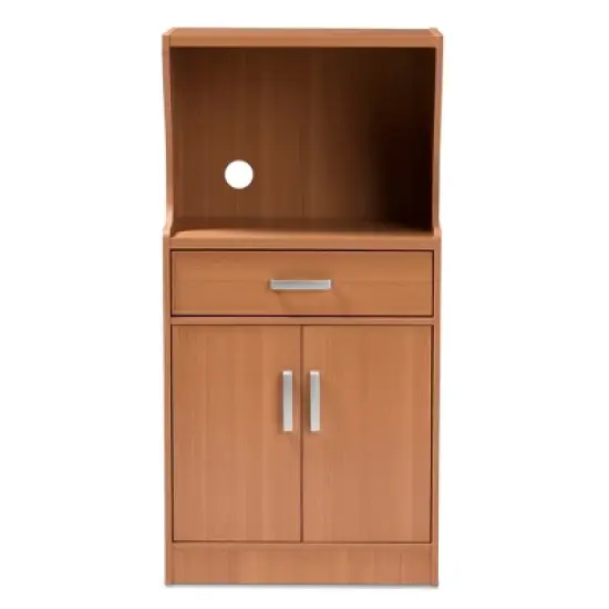Lowell Modern and Contemporary Wood Finish Kitchen Cabinet Brown - Baxton Studio image {2}