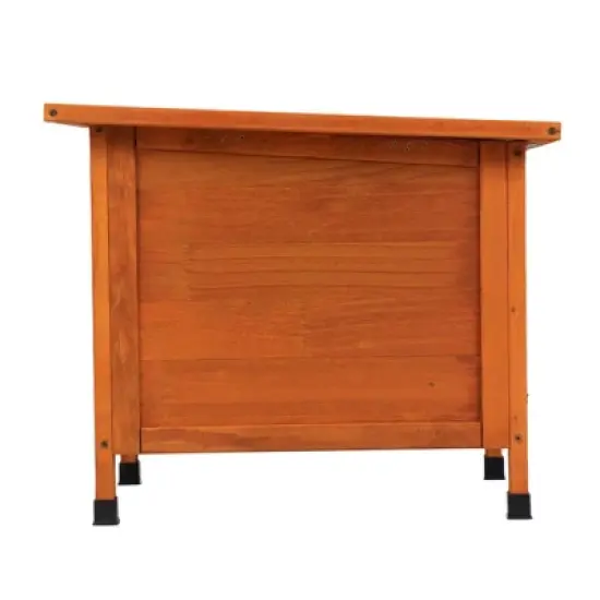 DOMETOUR Modern Wooden Rabbit Cat Dog Hutch, Indoor/Outdoor Retreat House with Openable Roof for Small Pets, Weatherproof image {6}