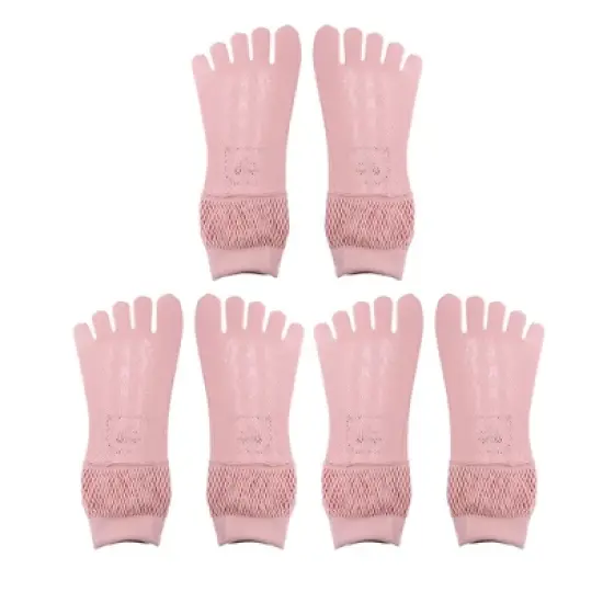 Unique Bargains Invisible Five Fingers Socks Hollow Out Breathable Soft Fashion No Show Socks for Women 3 Pairs image {8}