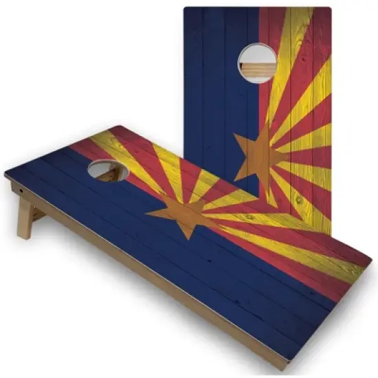 Skip's Garage Arizona Flag Cornhole Board Set, Includes 2 Boards, 8 Bags image {6}