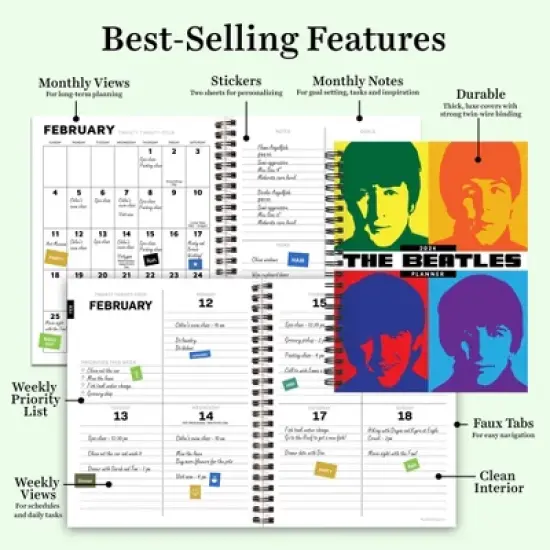 TF Publishing 2024 Weekly/Monthly Planner 8"x6.5" Colorful Beatles image {6}