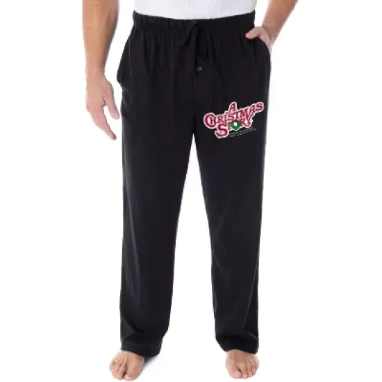 A Christmas Story Men's Classic Film Logo Loungewear Pajama Pants Black image {3}