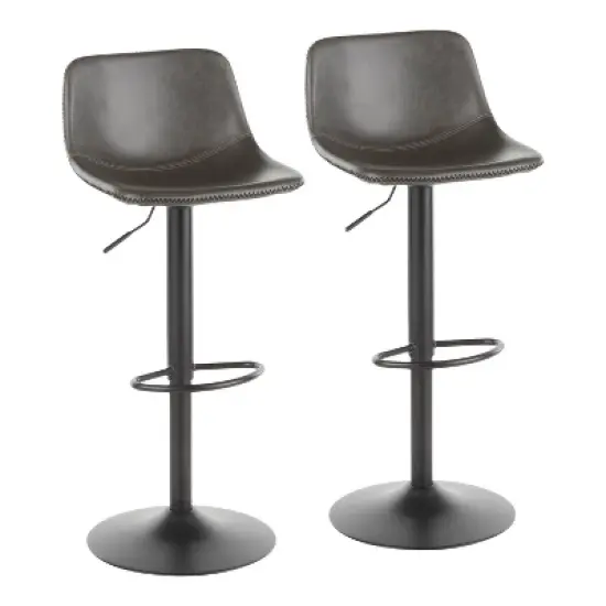 Set of 2 31.25" Duke Industrial Adjustable Height Barstools - LumiSource image {16}