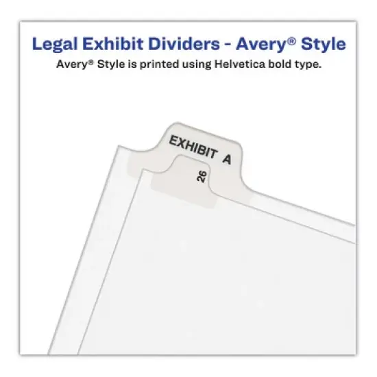 Avery Preprinted Legal Exhibit Side Tab Index Dividers, Avery Style, 10-Tab, 67, 11 x 8.5, White, 25/Pack, (1067) image {4}