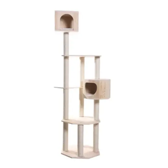 Armarkat Real Wood Premium Scots Pine 85-Inch Cat Tree with Five Levels, Two Condos image {1}