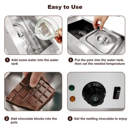 Chocolate Tempering Machine, Professional Chocolate Melter,  Chocolate Melting Machine with Lids image {5}