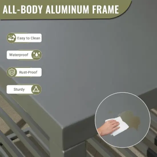 CLIHOME Outdoor Aluminum Freestanding Kitchen Storage Island with Double Storage Rack image {2}