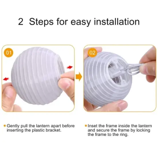 Itopfox Lantern String Lights Plug in, Outdoor White Lights for Patio, Bedroom with 10 Nylon Lanterns (Assembly Required) image {2}