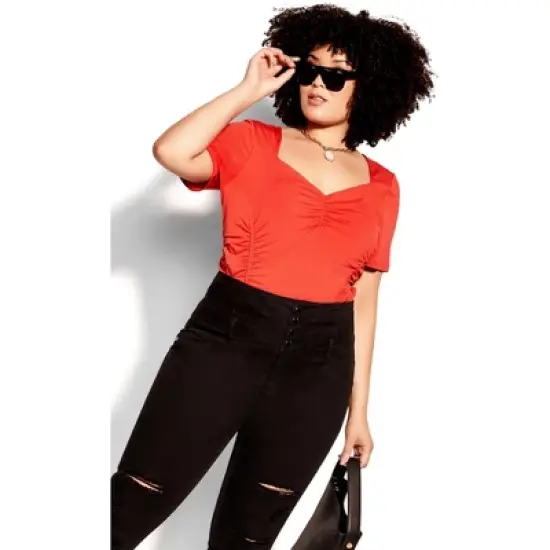 Women's Plus Size All Ruched Top - Tigerlily |  CITY CHIC image {1}
