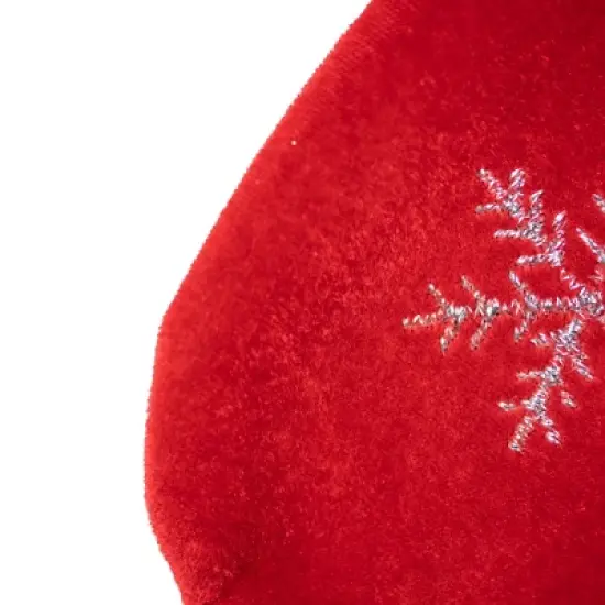 Northlight 20" Red Velveteen Sequined Christmas Tree Stocking with Green Cuff image {3}