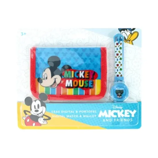 Textiel Trade Kid's Disney Mickey Mouse Digital Watch and Wallet Set image {1}