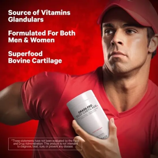 Codeage Grass-Fed Beef Cartilage Pasture-Raised, Non-Defatted Supplement, Freeze-Dried - 180ct image {6}