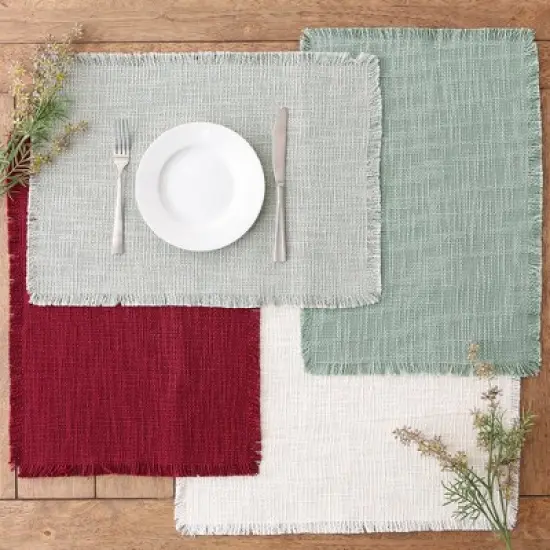Design Imports Cream Sugar Basket Fringe Placemat Set/4 image {6}