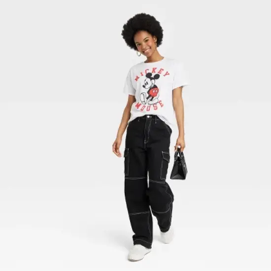 Women's Disney Mickey Mouse Short Sleeve Graphic T-Shirt - White image {2}