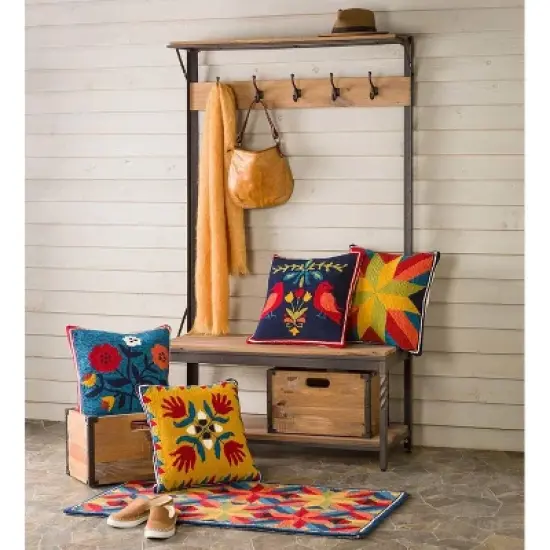 Plow & Hearth - Deep Creek Rustic Coat Rack with Storage & Shelves - Made from Reclaimed Wood image {3}