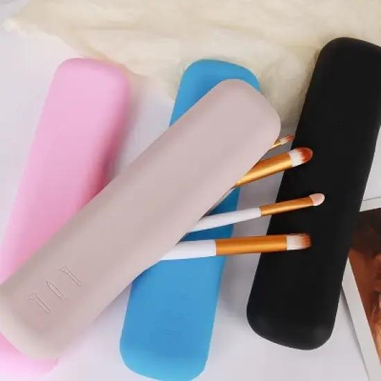 Paaaawaters New Silicone Eyebrow Pencil Case - Makeup Brush & Eyeshadow Brush Magnetic Storage Pouch, Dustproof image {4}