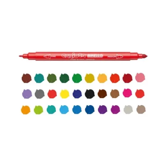 CARIOCA Birello Felt Tip Dual Tip Washable Pens - 30 Pieces image {1}