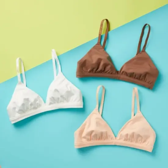 Girls' Best Triangle Cotton Starter Bra with Soft Cotton Fabric, Adjustable Straps by Yellowberry image {1}