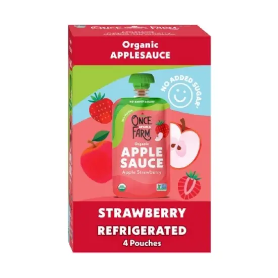 Once Upon A Farm Organic Strawberry Applesauce - 12.8oz/4ct image {6}