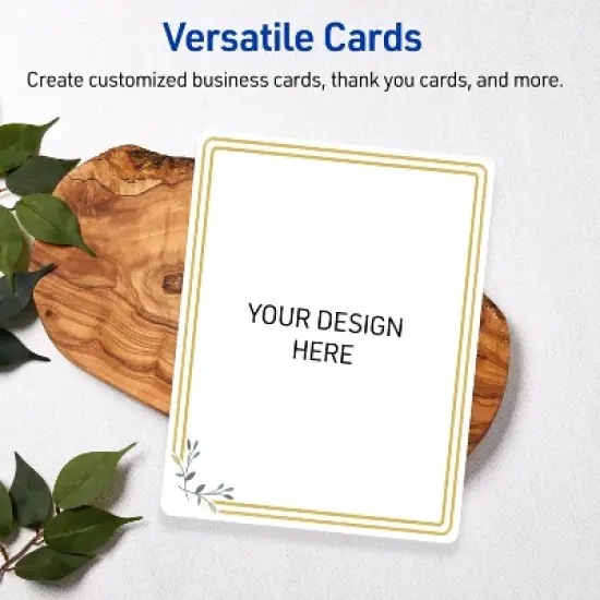 Avery 4.25" x 5.5" Cards, Gold Double Border with Florals, 20 ct image {5}