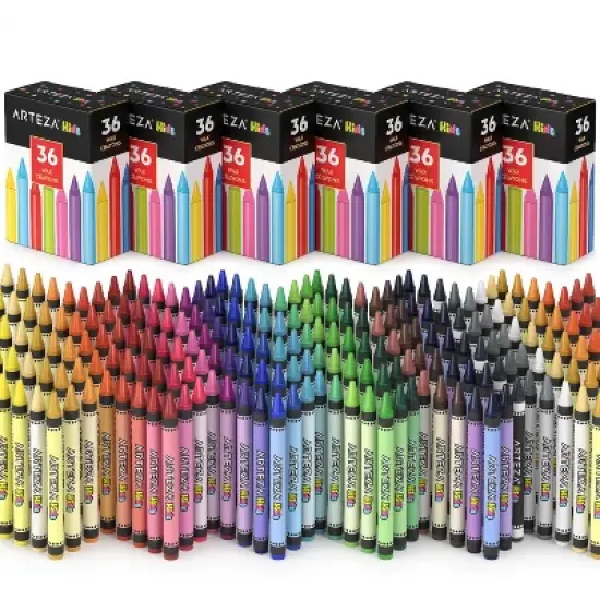 Arteza Kids Wax Crayons, 36 Pieces Each - 6 Pack image {1}
