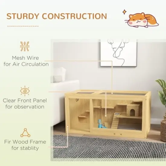 Dexmalle Wooden Hamster Cage image {6}
